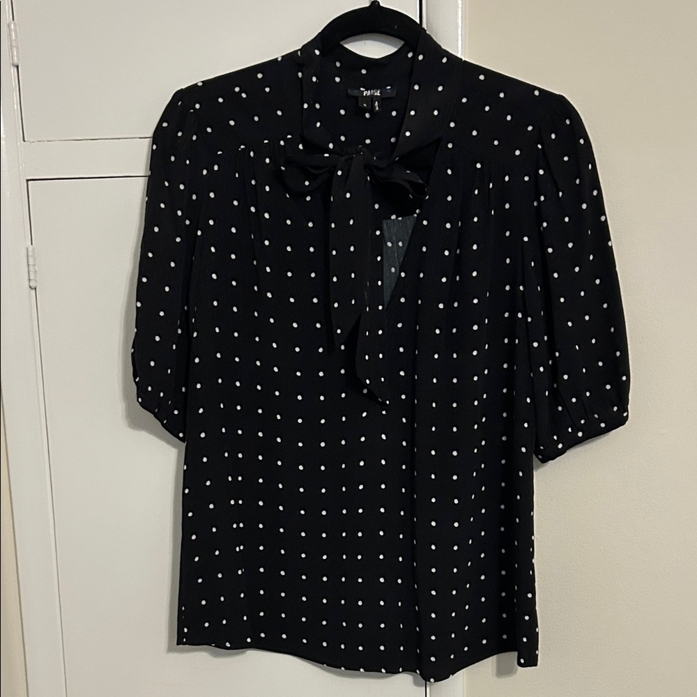 PAIGE Midnight Blouse with Ivory Dots